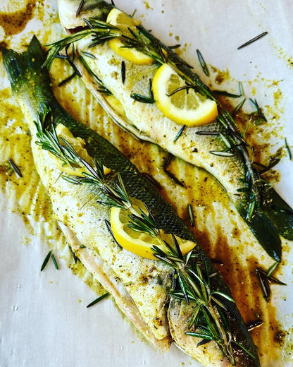 Branzino with Rosemary Garlic